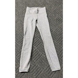 Lululemon Size 4 Dark Grey Leggings 2 SMALL HOLES FRONT READ